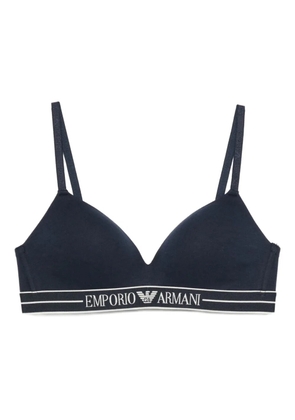 Emporio Armani logo-embellishment bra - Blue