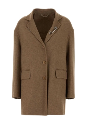 Ermanno Scervino safety-pin single-breasted coat - Brown