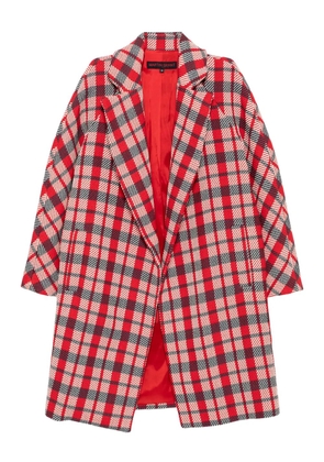 Martin Grant checked cocoon coat - Red