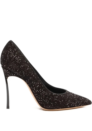 Casadei 100mm glitter-point pumps - Black