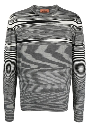 Missoni striped intarsia-knit wool jumper - Black