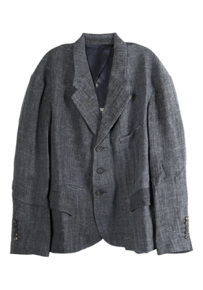 Ziggy Chen three-button patch-pocket coat - Blue