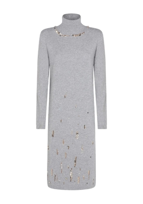 Fabiana Filippi roll-neck embellished dress - Grey