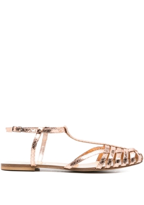Anna F. 512 metallic leather T-bar sandals - Pink