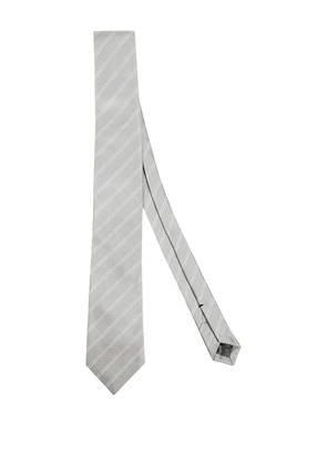 Errico Formicola diagonal-stripe silk tie - Grey