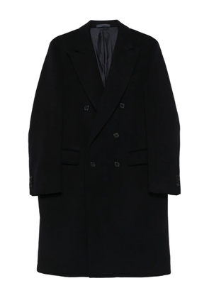Caruso double-breasted wool coat - Black