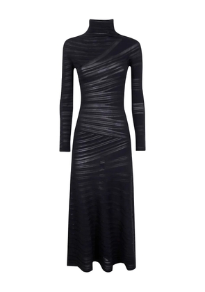Giorgio Armani high-neck ribbed dress - Black