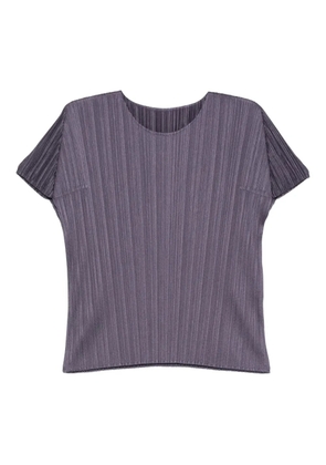 Pleats Please Issey Miyake pleated short-sleeved top - Blue