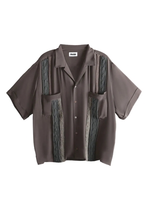 Magliano cable-knit panel shirt - Brown