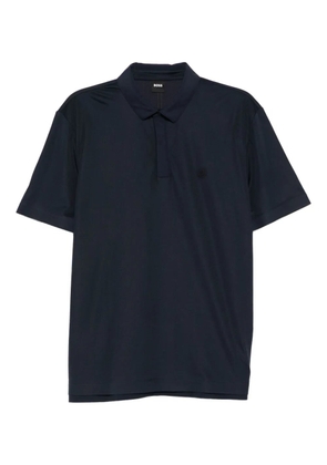 BOSS logo-patch polo shirt - Blue