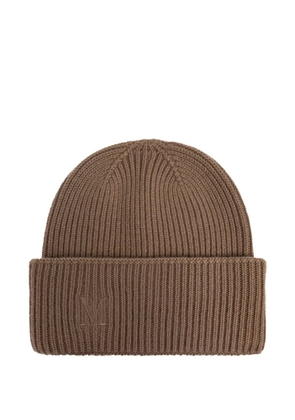Max Mara Mmretina ribbed embroidered-initial beanie - Brown