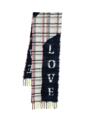 Faliero Sarti Love Love fringed scarf - Blue