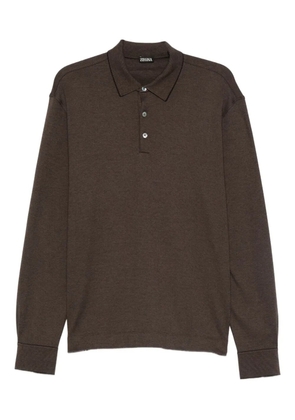 Zegna long-sleeve polo shirt - Brown