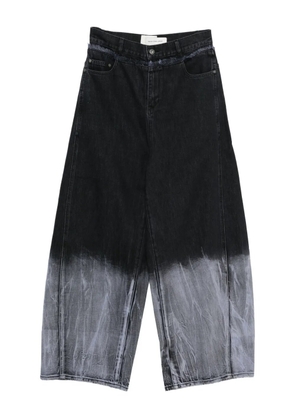 Feng Chen Wang frayed dip-dye trousers - Black