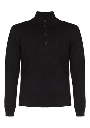 ALPHA STUDIO button collar sweater - Black