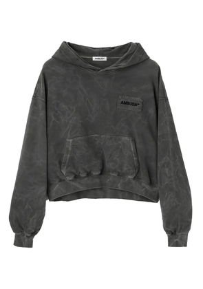 AMBUSH logo-embroidered washed hoodie - Grey