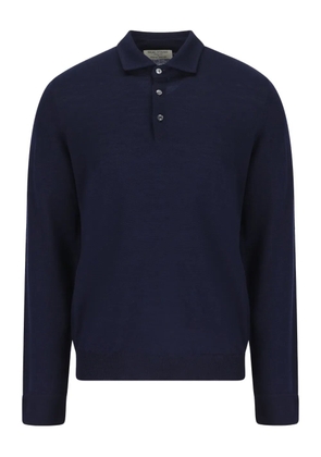 Mauro Ottaviani button-placket wool polo shirt - Blue