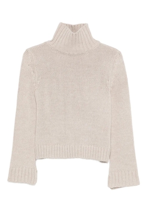 Intrecci roll-neck sweater - Neutrals