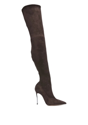 Casadei 110mm suede over-the-knee boots - Brown