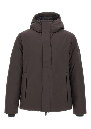 Save The Duck logo-patch padded jacket - Brown