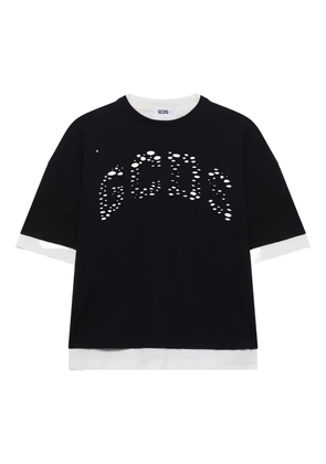 GCDS perforated layered T-shirt - Black