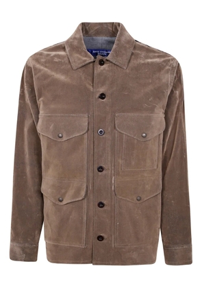 Junya Watanabe MAN panelled plaid shirt jacket - Neutrals