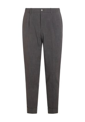 GTA Pantalone pleat-detail herringbone trousers - Grey