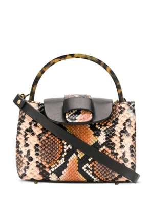 Nico Giani Myria python-print top-handle cross body bag - Brown