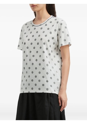 Y's polka dot-pattern T-shirt - White