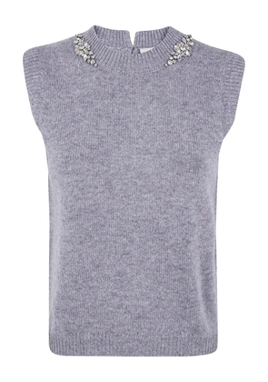 Semicouture crystal-embellished vest - Grey