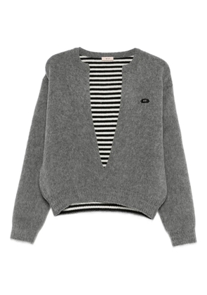 Nº21 plunging V-neck sweater - Grey