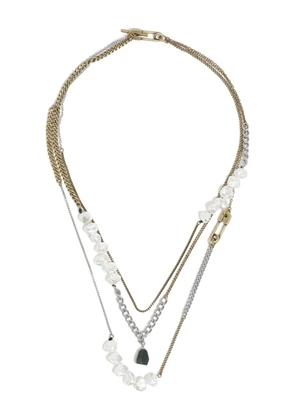 Bimba y Lola safety pin chain necklace - Silver