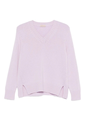 Purotatto V-neck side-split sweater - Purple