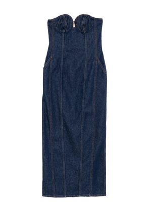 Magda Butrym strapless denim midi dress - Blue