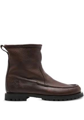 RANRA pull-tab leather boots - Brown