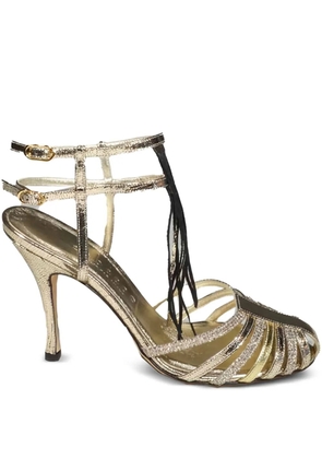 CABECEO 100mm caged heeled sandals - Gold