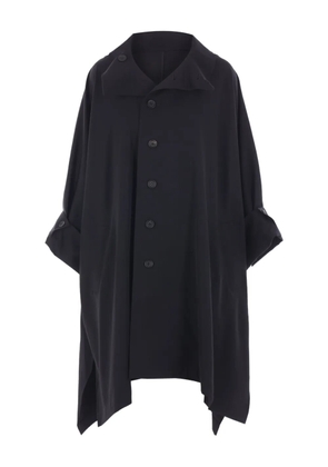 Yohji Yamamoto button-fastening asymmetric coat - Black