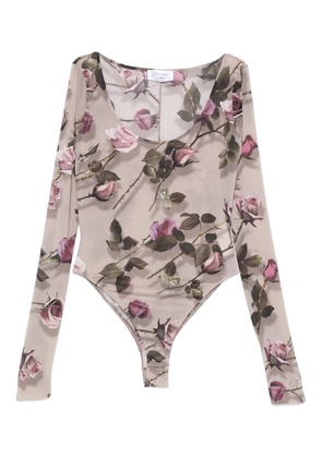 Blumarine floral-print bodysuit - Grey