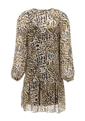 kaos animali-print V-neck dress - Neutrals