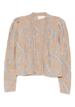 Cecilia Prado diamond pattern cardigan - Neutrals