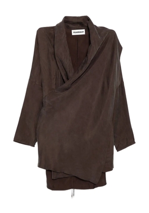 YEAREAST asymmetric wrap blouse - Brown