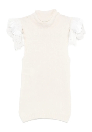 Alberta Ferretti ruffled-detail top - Neutrals