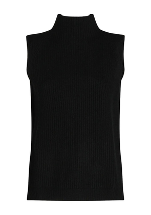 kujten ribbed high-neck sleeveless vest - Black