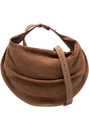 FEDERICO CINA Tortellino suede tote bag - Brown