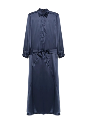 Kiton panelled maxi dress - Blue