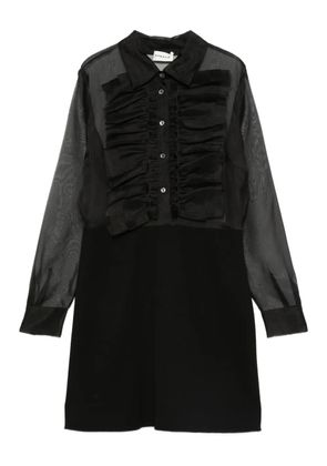P.A.R.O.S.H. ruffled sheer-paneled dress - Black
