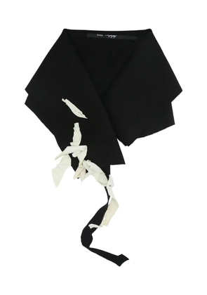 Maria Calderara snap-button closure contrasting-balloon fragments scarf - Black