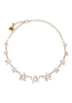 Rosantica crystal-flower gold necklace