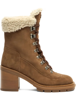 Casadei lace-up shearling boots - Brown