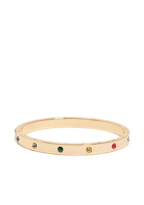 Bimba y Lola logo-engraved stone bangle bracelet - Gold